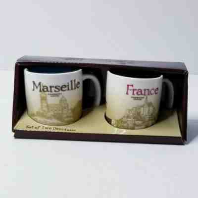 Starbucks Marseille France Demi Espresso Cups Set Of Two Demitasse 3 oz NEW!  - Sold on eBay Oct, 22nd 2019 for $31.80