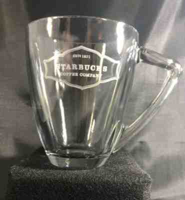 Rare Angled Handle STARBUCKS Clear Glass Coffee Mug (Anchor Hocking 2005 or 06)  - Sold on eBay Oct, 22nd 2019 for $17.99