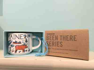NIB Starbucks Been There Series Maine Ornament NEW Collection Mug Blue White  - Sold on eBay Oct, 22nd 2019 for $28.99