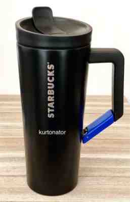 Starbucks Black Stainless Steel Blue Clip-On Tumbler 16 fl.oz NWOT Carabiner - Sold on eBay Oct, 21st 2019 for $29.99