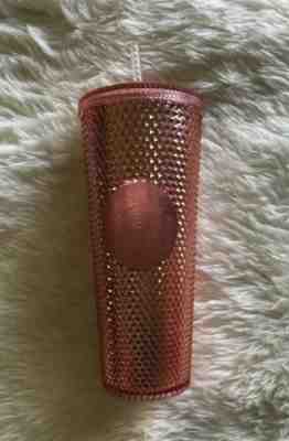Starbucks 2019 Rose Gold Studded Radiant Iridescent Jeweled 24oz Tumbler Ltd Ed - Sold on eBay Oct, 21st 2019 for $42.00
