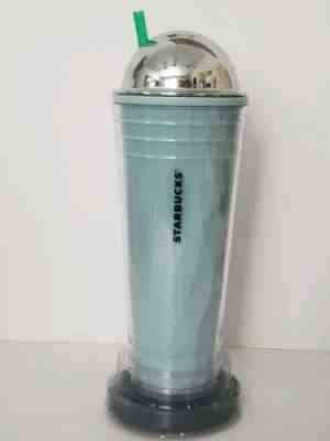 2012 STARBUCKS BLUE CHISELED VENTI COLD TUMBLER + CHROME DOME & EXTRA FLAT LID - Sold on eBay Oct, 21st 2019 for $29.95