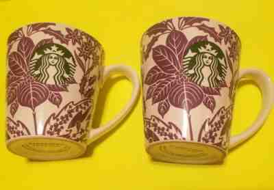 Starbucks Mug Mermaid Logo Purple Floral Set Of Two 2017 9.63 oz - Sold on eBay Oct, 21st 2019 for $20.00