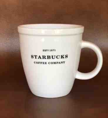 2007 Starbucks Coffee Mug Cup Barista Abbey White Black 18 oz  Estd 1971 Large - Sold on eBay Oct, 21st 2019 for $17.00
