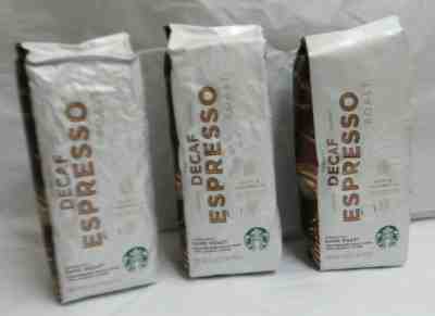 (3)16 Oz Bags Starbucks Coffee Decaf Expresso Coffee Beans Dark Roast New Sealed - Sold on eBay Oct, 21st 2019 for $39.99