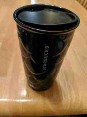 Starbucks 2017 Scale Pattern Navy Blue Double Wall Ceramic Traveler Mug Tumbler  - Sold on eBay Oct, 21st 2019 for $22.00