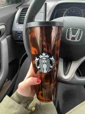 Starbucks Tortoise Shell Acrylic Cold Cup Tumbler Venti 24 oz BRAND NEW - Sold on eBay Oct, 21st 2019 for $45.00