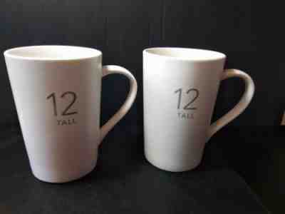 Starbucks Set of Two 12 Tall Mugs 2011 White Coffee Tea Cocoa Cups  - Sold on eBay Oct, 21st 2019 for $19.99