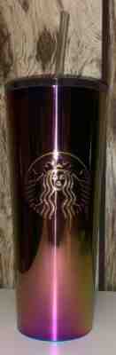 New 2019 Starbucks Cold Cup Iridescent Pink Purple Stainless Steel Tumbler 24 Oz - Sold on eBay Oct, 21st 2019 for $34.99