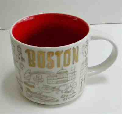 2018 Starbucks BOSTON Mug ~ Been There Series ~ 14 oz. Ivory, Gold, Red Mug - Sold on eBay Oct, 21st 2019 for $32.95