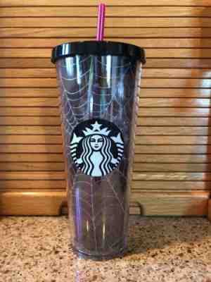Starbucks Halloween Tumbler 2019 Glitter Spiderweb Cup Limited Edition Fall - Sold on eBay Oct, 21st 2019 for $37.99