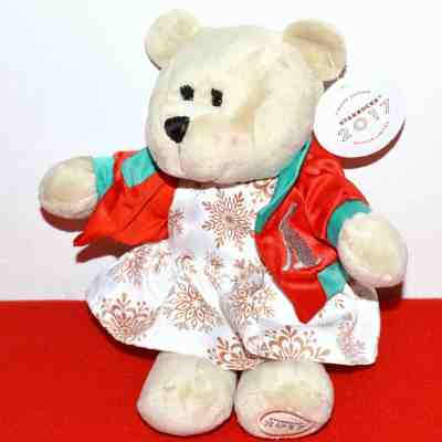 Starbucks 136th LE Bearista Snowflakes Girl Bear 2017 Holiday Christmas Plush - Sold on eBay Oct, 21st 2019 for $19.99