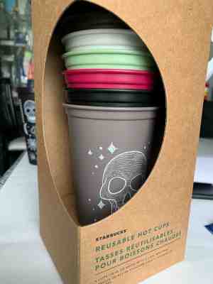 BRAND NEW LIMITED EDITION STARBUCKS HALLOWEEN REUSABLE HOT CUPS SET OF 6 IN HAND - Sold on eBay Oct, 21st 2019 for $30.95