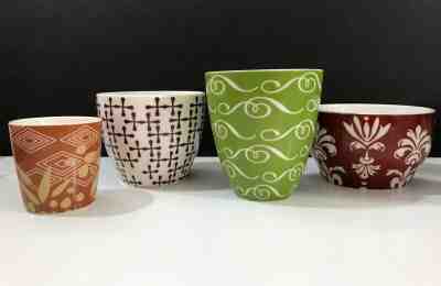 3 Starbucks Nesting Bowls Pattern 2010 Stackable Bonus Ethiopia Shot Cup Espress - Sold on eBay Oct, 21st 2019 for $26.95