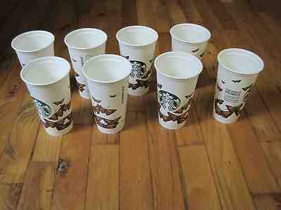 Starbucks Monarch Butterfly 16oz Grande Cups LOT 8 No Lid Reusable Butterflies - Sold on eBay Oct, 21st 2019 for $39.99