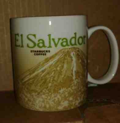 Starbucks Coffee Global Icon EL SALVADOR Mug 16 oz 2011 Brown Green Cream  - Sold on eBay Oct, 20th 2019 for $19.99