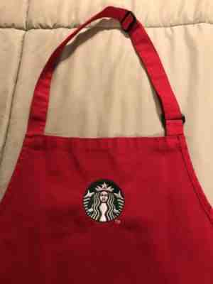 Starbucks Coffee Barista Red Apron Holiday Seasonal Authentic Worn Gently Used - Sold on eBay Oct, 20th 2019 for $28.00