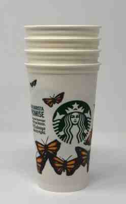 4 Starbucks Butterflies Reusable Cup Monarch Coffee Plastic 16 oz Limited LE  - Sold on eBay Oct, 20th 2019 for $69.99