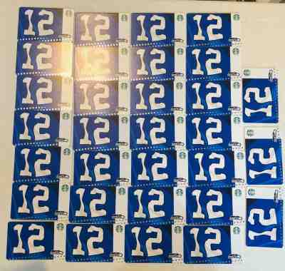 Lot of 31 Starbucks SEATTLE SEAHAWKS 12th Flag Card 2019 Ltd Edition NEW PNW - Sold on eBay Oct, 20th 2019 for $25.00