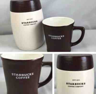Starbucks Coffee Canister Cup 2010 mug 2008 cup brown lot os 2 - Sold on eBay Oct, 20th 2019 for $24.99