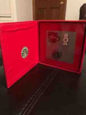 Rare Starbucks Orig 2003 HOLIDAY COLLECTOR'S 3 PIECE FIRST EDITION PIN SET - Sold on eBay Oct, 20th 2019 for $17.99
