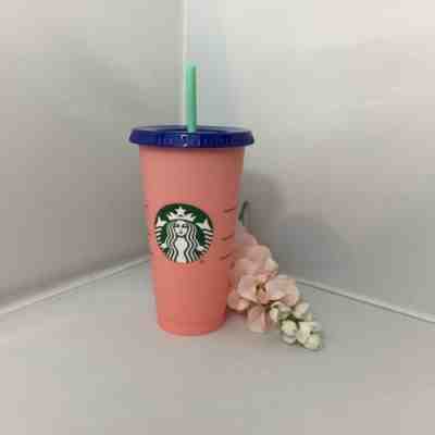 SINGLE Starbucks 2019 Color Changing Cup Rose/Coral Red Pink Cup Lid Straw NEW! - Sold on eBay Oct, 20th 2019 for $25.99