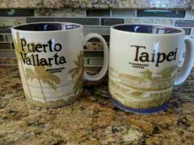 ***STARBUCKS GLOBAL ICON MUGS PUERTO VALLARTA & TAIPEI BRAND NEW WITH TAGS*** - Sold on eBay Oct, 20th 2019 for $31.99