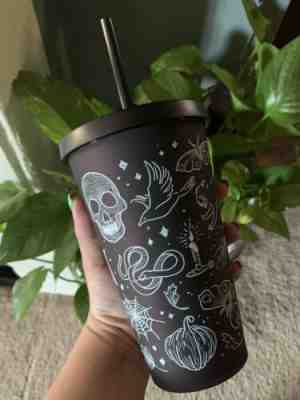 2019 STARBUCKS HALLOWEEN PURPLISH BLACK TUMBLER 16oz SKULL SPIDER WEB CUP FALL - Sold on eBay Oct, 20th 2019 for $36.00
