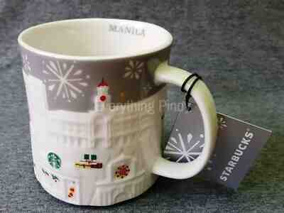 Starbucks Philippines MANILA SILVER Holiday 2016 Relief 16oz Ceramic Mug - Sold on eBay Oct, 20th 2019 for $15.50