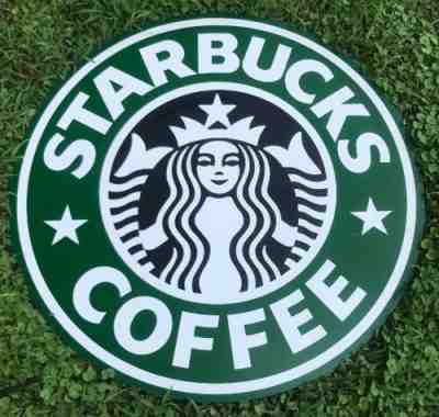 Vintage Starbucks Coffee Advertising Large 36” Round Metal Store Sign - Sold on eBay Oct, 20th 2019 for $379.99