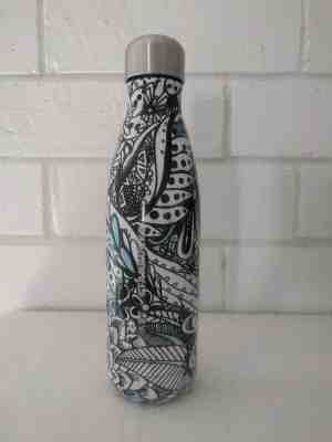 New Kelsey Montague Art + Starbucks 2018 S'well Stainless Steel Water Bottle - Sold on eBay Oct, 20th 2019 for $15.00