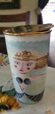 Starbucks 2014 limited edition 12 oz Siren Mermaid Double Wall Ceramic Tumbler - Sold on eBay Oct, 20th 2019 for $18.00