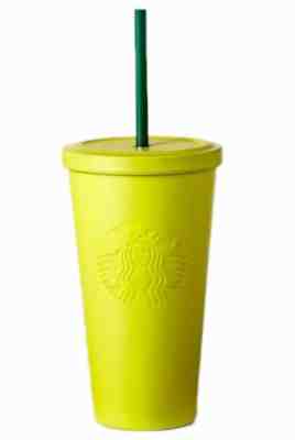 Starbucks Matte Chartreuse Yellow Lime Stainless Steel Cold Cup 16 fl oz Tumbler - Sold on eBay Oct, 20th 2019 for $36.99