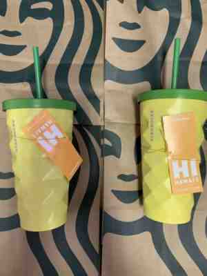 Starbucks Hawaii Pineapple Coffee Tumbler Cold Metal Cup 16 oz. Total 2 - Sold on eBay Oct, 20th 2019 for $89.99