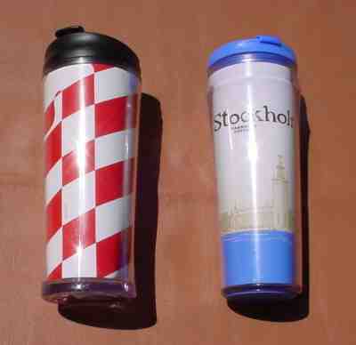 STOCKHOLM Sweden Starbucks Global Icon Travel Tumbler 12-Oz plus Candy cane 