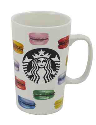 ??NIB STARBUCKS Coffee Cup 2015 Dot Collection French Macarons Glass Mug 16 oz - Sold on eBay Oct, 20th 2019 for $49.99