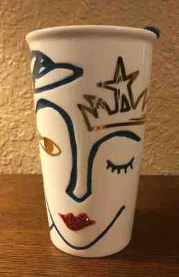 Starbucks 2016 Anniversary Ceramic Coffee Siren Swarovski Crystal Lips Tumbler - Sold on eBay Oct, 20th 2019 for $39.95