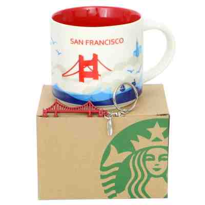 Starbucks San Francisco You Are Here Coffee Mug YAH, Golden Gate Keychain (USA) - Sold on eBay Oct, 20th 2019 for $17.99