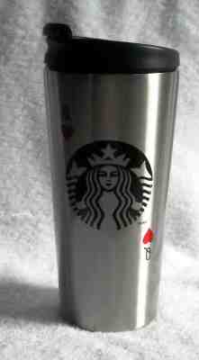 Starbucks Coffee Queen of Hearts logo Travel Mug 16 oz stainless steel 2014 - Sold on eBay Oct, 20th 2019 for $24.95