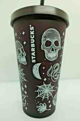 Starbucks Halloween 2019 Skull 16 Oz Tumbler Cup Matte Black Purple Brand New - Sold on eBay Oct, 20th 2019 for $41.99