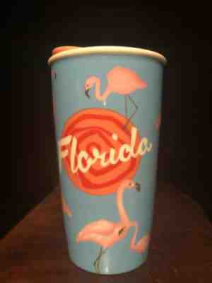 Starbucks Florida Ceramic Tumbler Mug Blue Pink Flamingos  Dot Collection  - Sold on eBay Oct, 20th 2019 for $19.95