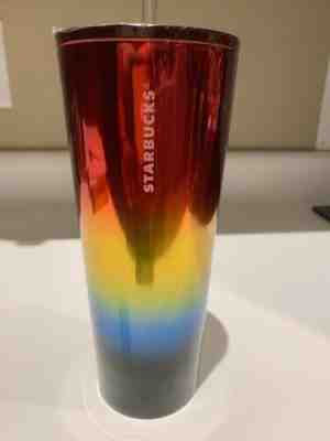 NWT Starbucks Stainless Steel Pride Rainbow Cold Cup Venti 24oz Tumbler 2019 - Sold on eBay Oct, 19th 2019 for $20.00