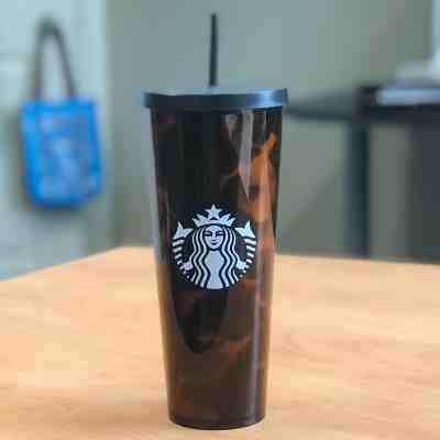 Starbucks Tortoise Shell Acrylic Cold Cup Tumbler Venti 24 oz BRAND NEW with SKU - Sold on eBay Oct, 19th 2019 for $34.99