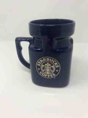 Starbucks Square Cobalt blue mug Travel Coffee Gold Mermaid ceramic Tall W/ Lid - Sold on eBay Oct, 19th 2019 for $29.99