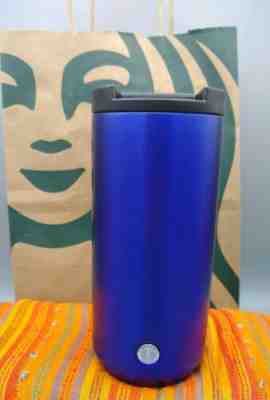 New Starbucks Blue Vacuum Insulated Flip-Top Stainless Steel Tumbler 12 oz - Sold on eBay Oct, 19th 2019 for $34.99