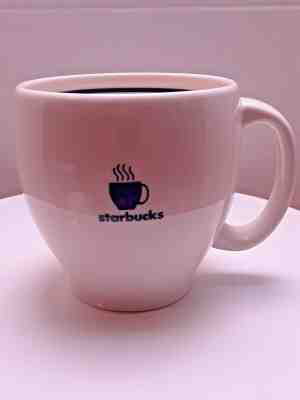 Starbucks Barista Abbey Mug with Steaming Cup White with Blue Stripe 2003 - Sold on eBay Oct, 19th 2019 for $15.00