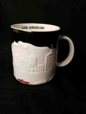 Starbucks LA Los Angeles Relief Mug16 fl oz 2012  Black White   - Sold on eBay Oct, 19th 2019 for $20.38