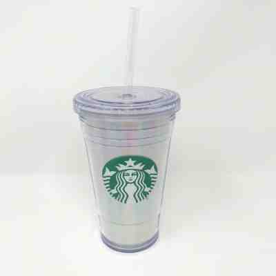 STARBUCKS IRIDESCENT Grande 16oz Cold Cup Tumbler Holographic HOLIDAY 2018 - Sold on eBay Oct, 19th 2019 for $19.95