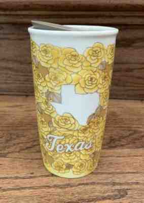 Starbucks Texas Yellow Rose 10 Oz. Ceramic Tumbler with Lid Mug Cup - Sold on eBay Oct, 19th 2019 for $19.99