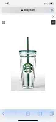 Starbucks Venti Clear Glass Double Wall Cold Cup Tumbler 20 oz Brand New, Rare - Sold on eBay Oct, 19th 2019 for $53.00
